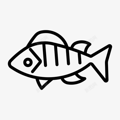 鲈鱼动物鱼图标svg_新图网 https://ixintu.com 动物 河流 海洋 钓鱼 鲈鱼
