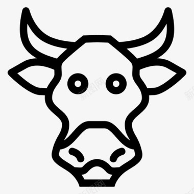 牛动物公牛图标图标