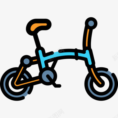 自行车城市公园12线性颜色图标图标