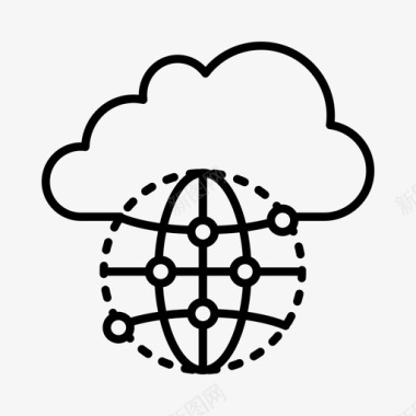 云全球连接网络全球图标图标
