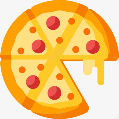披萨66号派对平铺图标图标