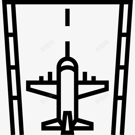 飞机机场74直线图标svg_新图网 https://ixintu.com 机场74 直线 飞机