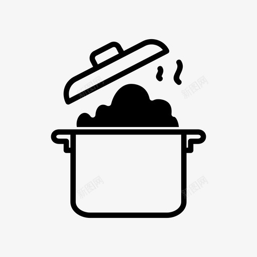 锅煮沸烹饪图标svg_新图网 https://ixintu.com 厨房用具 烹饪 煮沸 餐厅