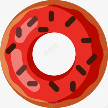 甜甜圈咖啡厅88扁平图标图标