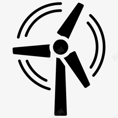 风车风能风电场图标图标