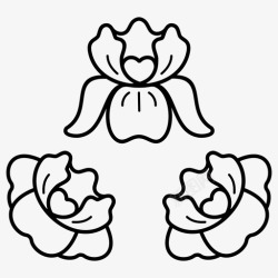 鸢尾花图标春花园林植物鸢尾花图标高清图片
