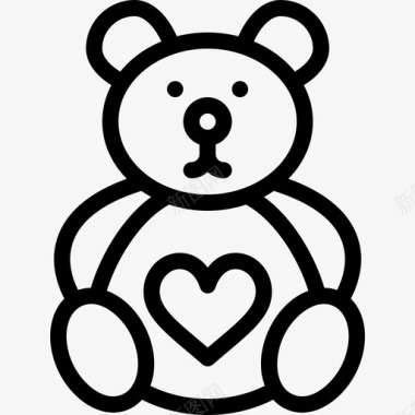 泰迪熊情人节54直系图标图标