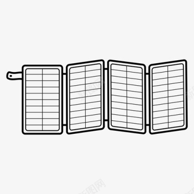 太阳能电池板快速充电户外图标图标