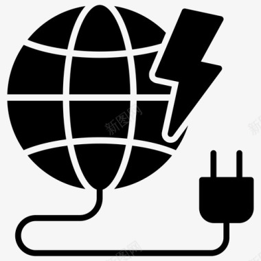 全球能源全球光全球电源图标图标