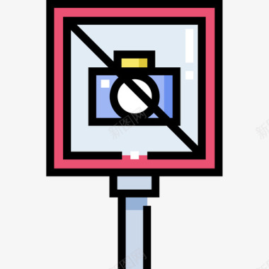 无摄像头公共服务7线性颜色图标图标