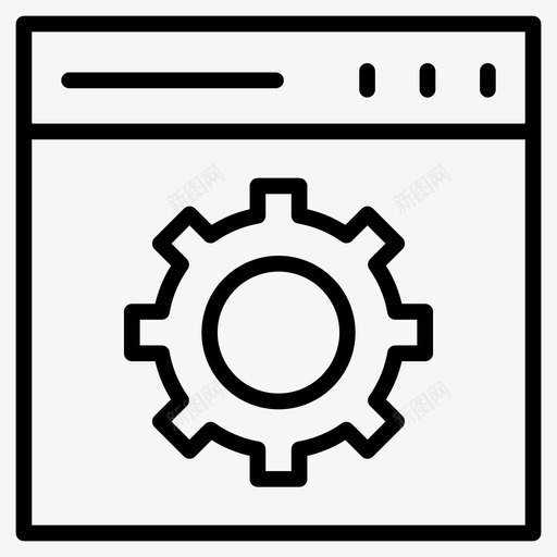 开发浏览器互联网图标svg_新图网 https://ixintu.com 互联网 开发 托管线图标 浏览器 窗口 设置