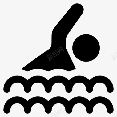游泳潜水员运动图标图标