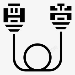 rj45接口图标rj45通信连接器图标高清图片