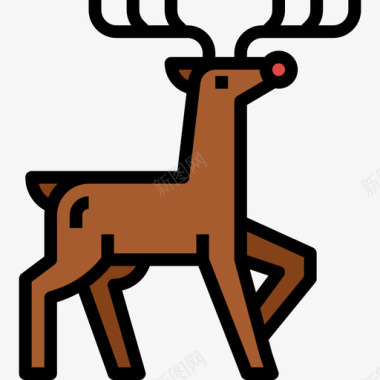 驯鹿圣诞191线性颜色图标图标