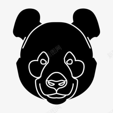 熊猫动物熊猫脸图标图标