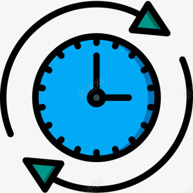 时钟时间管理33线性颜色图标图标