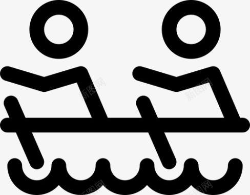 划船双人水上图标图标