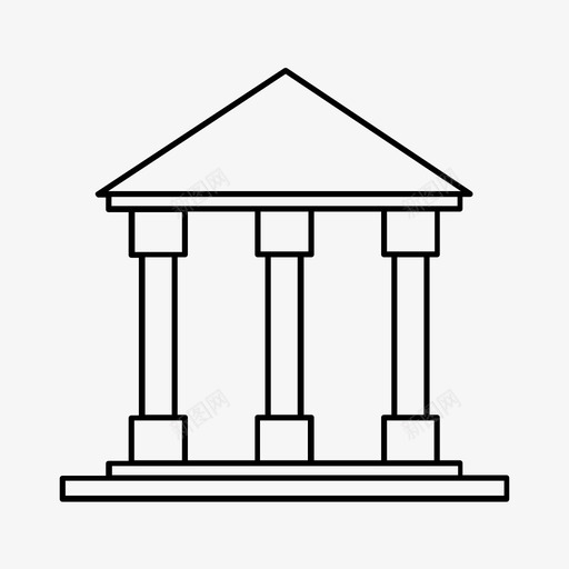 法院银行大楼图标svg_新图网 https://ixintu.com 博物馆 大楼 建筑 法律 法院 细线 银行