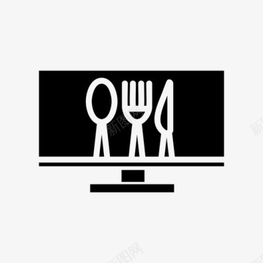 餐叉电脑餐叉电脑屏幕图标图标