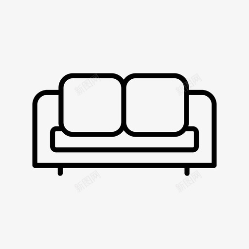 床沙发软垫家具图标svg_新图网 https://ixintu.com 内饰 家具 沙发 软垫