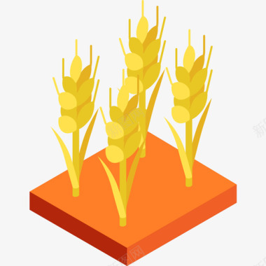 小麦农场36平坦图标图标