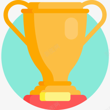 38平足球奖杯图标图标