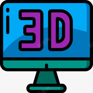 3d室内25线性颜色图标图标