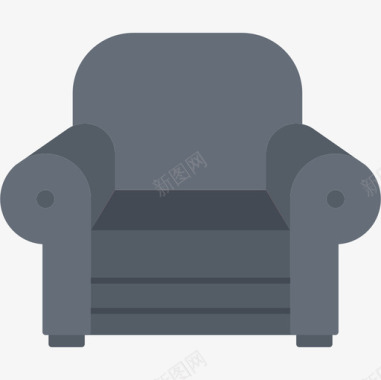 扶手椅家具119扁平图标图标