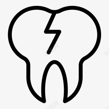 牙齿断裂医疗图标图标