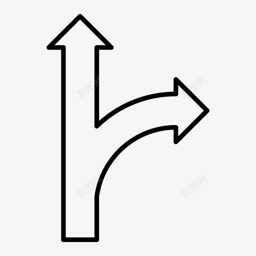 方向箭头道路图标svg_新图网 https://ixintu.com 企业 创业 向上 图标 方向 标志 箭头 线图 道路