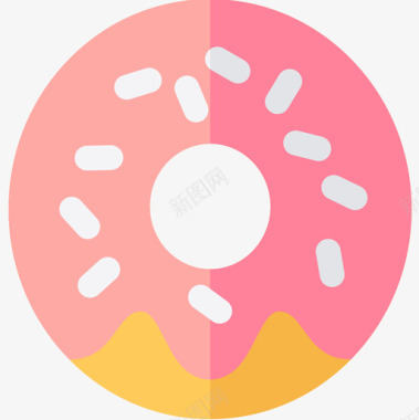 甜甜圈69派对扁平图标图标