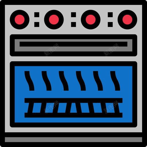 烤箱面包房81线性颜色图标svg_新图网 https://ixintu.com 烤箱 线性 面包房 颜色