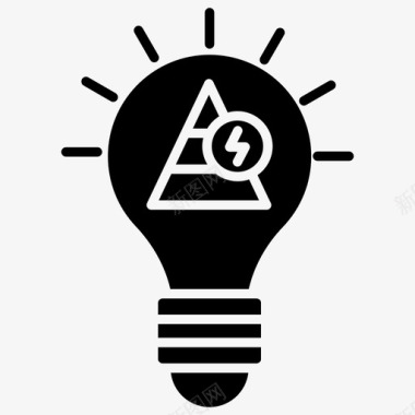 能量金字塔生态灯绿光图标图标