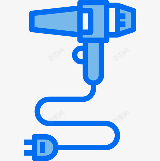 吹风机家用电器5蓝色图标svg_新图网 https://ixintu.com 吹风机 家用电器 蓝色