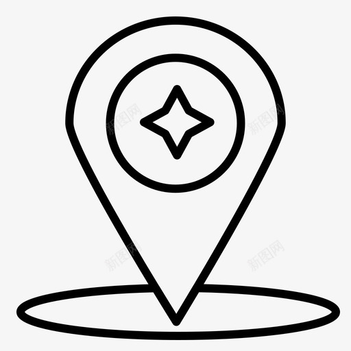 地图指南针位置图标svg_新图网 https://ixintu.com 位置 地图 导航 常规 指南针 轮廓
