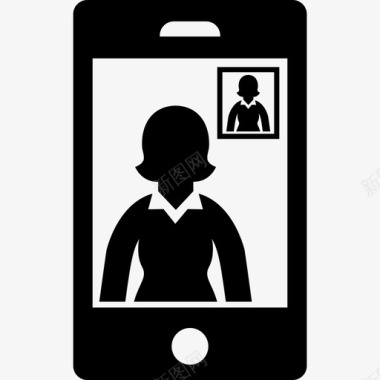 智能手机视频通话商务女性商务主管女性图标图标