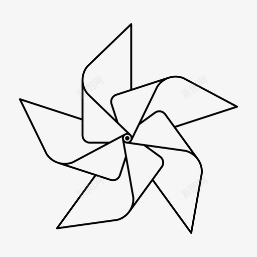 纸风车五折纸图标svg_新图网 https://ixintu.com 五 折纸 纸风车