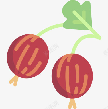 醋栗水果和蔬菜15扁平图标图标