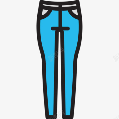 裤子时尚4线性颜色图标图标