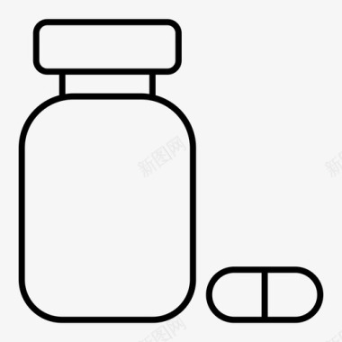 药品胶囊罐子图标图标