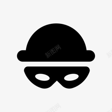 戴帽子的小偷窃贼犯罪图标图标