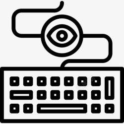 眼睛与键盘图片键盘眼睛黑客图标高清图片