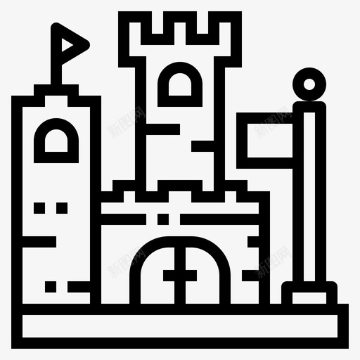 城堡建筑游戏图标svg_新图网 https://ixintu.com 城堡 建筑 战争 游戏 电子竞技