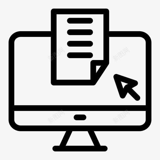 联机单击计算机图标svg_新图网 https://ixintu.com 业务管理行图标 光标 单击 屏幕 文档 联机 计算机