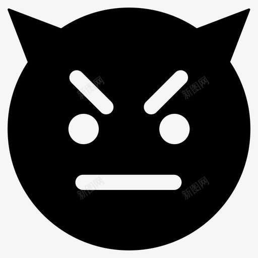 愤怒的恶魔脸愤怒的脸表情符号图标svg_新图网 https://ixintu.com 图标 恶魔 愤怒 符号 表情