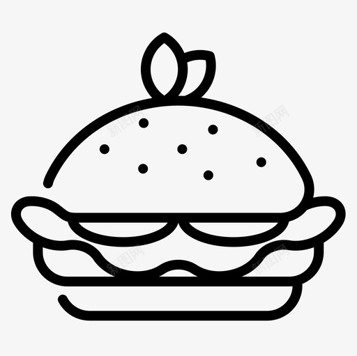 汉堡纯素食品3直系图标svg_新图网 https://ixintu.com 汉堡 直系 纯素食品3