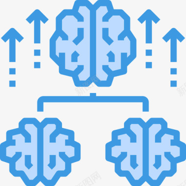 头脑风暴大脑概念5蓝色图标图标