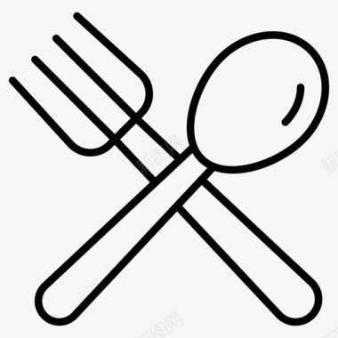 采购产品餐具餐饮配件匙和叉图标图标