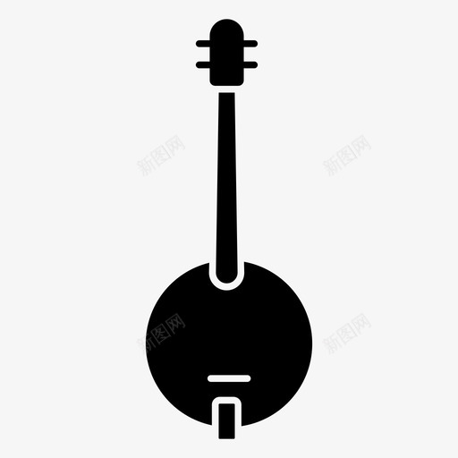 班卓琴音响乐器图标svg_新图网 https://ixintu.com 乐器 班卓琴 音乐 音响