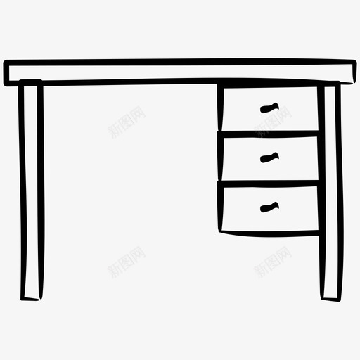 桌子抽屉家具手绘图标svg_新图网 https://ixintu.com 家具手绘图标 抽屉 桌子